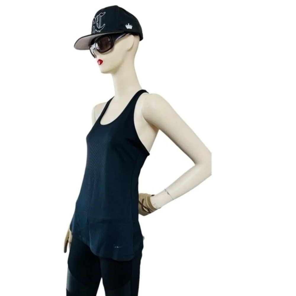 Nike Dri-FIT Women Slim Fit Racerback Tank Top Black Athletic Size M - Picture 6 of 9
